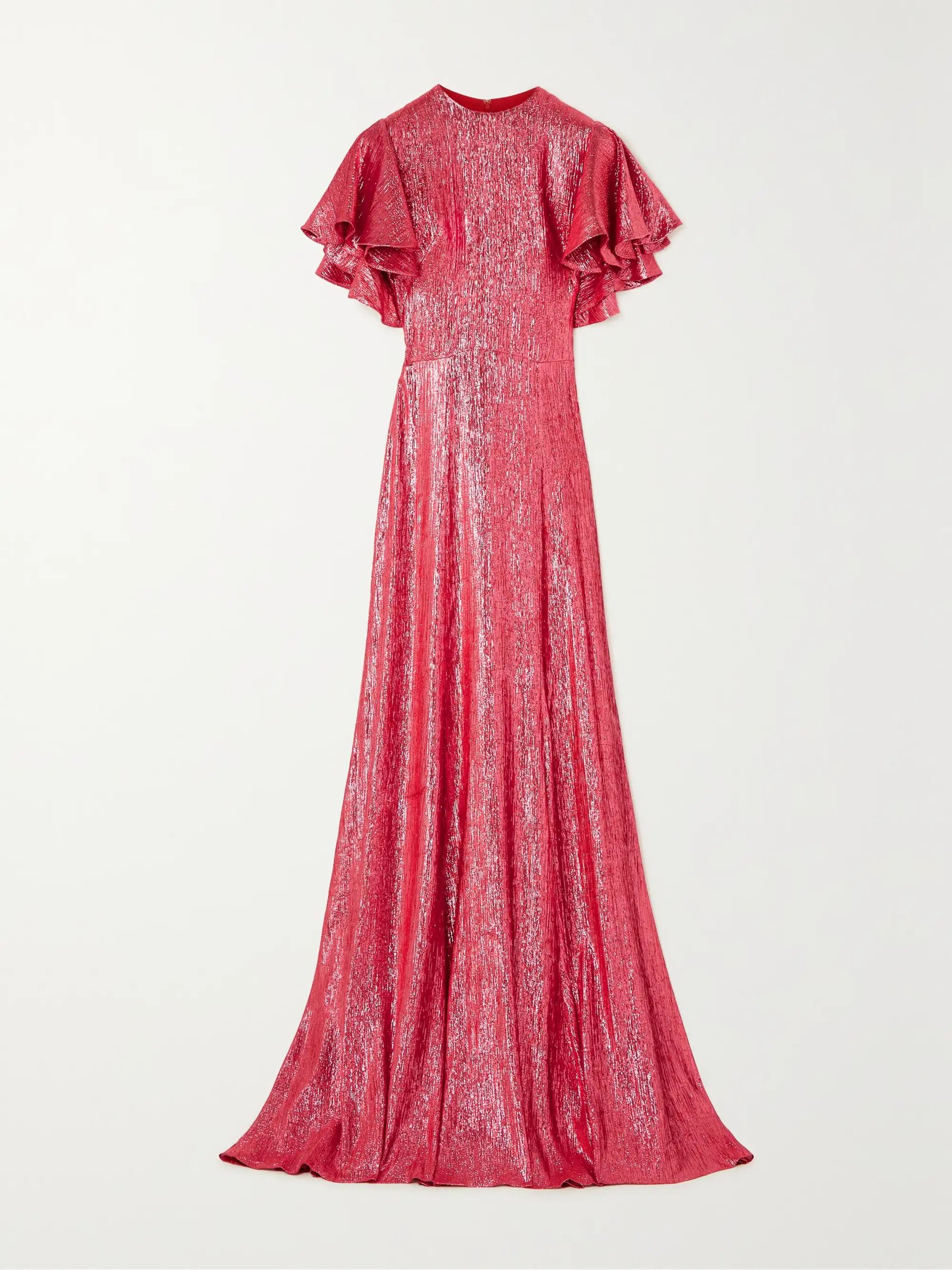 Click for more info about The Light Sleeper ruffled wool-blend lamé gown