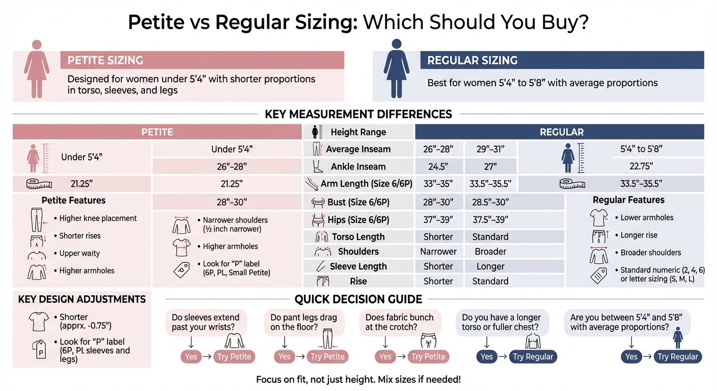 Petite vs Regular Sizing: Complete Measurement Comparison Chart
