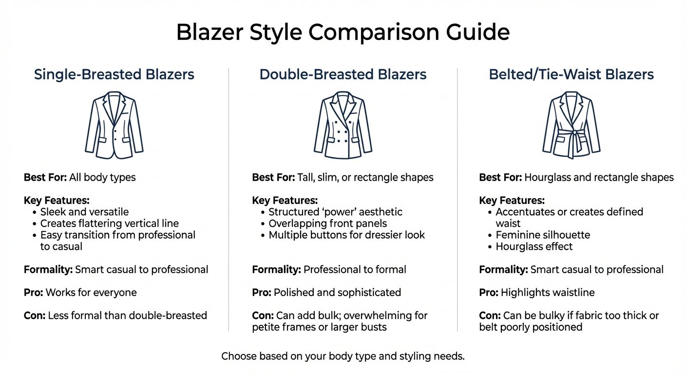 Blazer Style Comparison Guide for Women Over 40