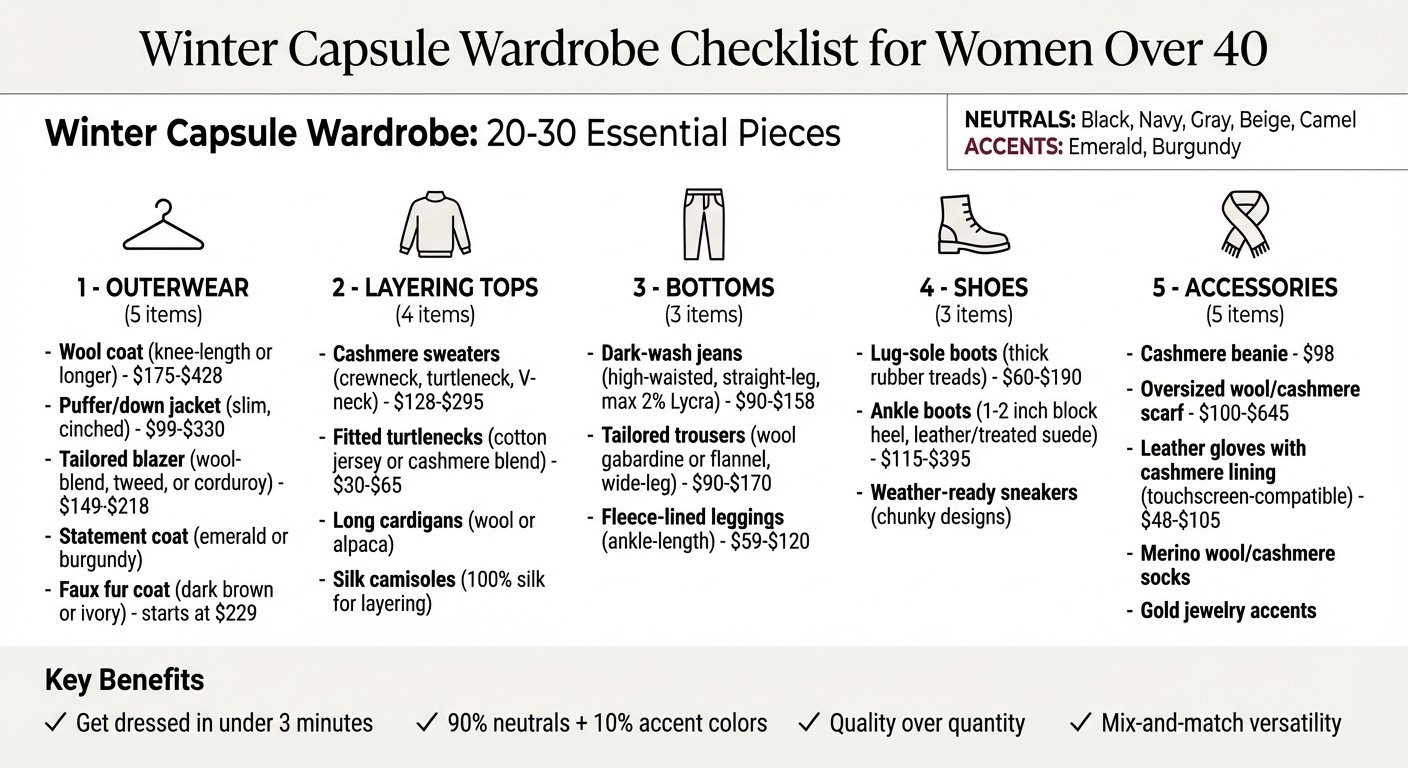 Winter Capsule Wardrobe Essentials for Women Over 40