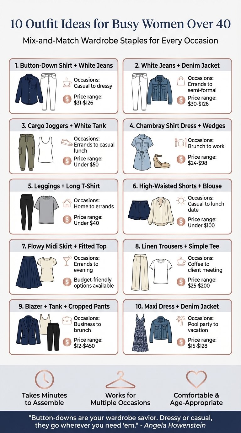 10 Quick Outfit Combinations for Busy Women Over 40