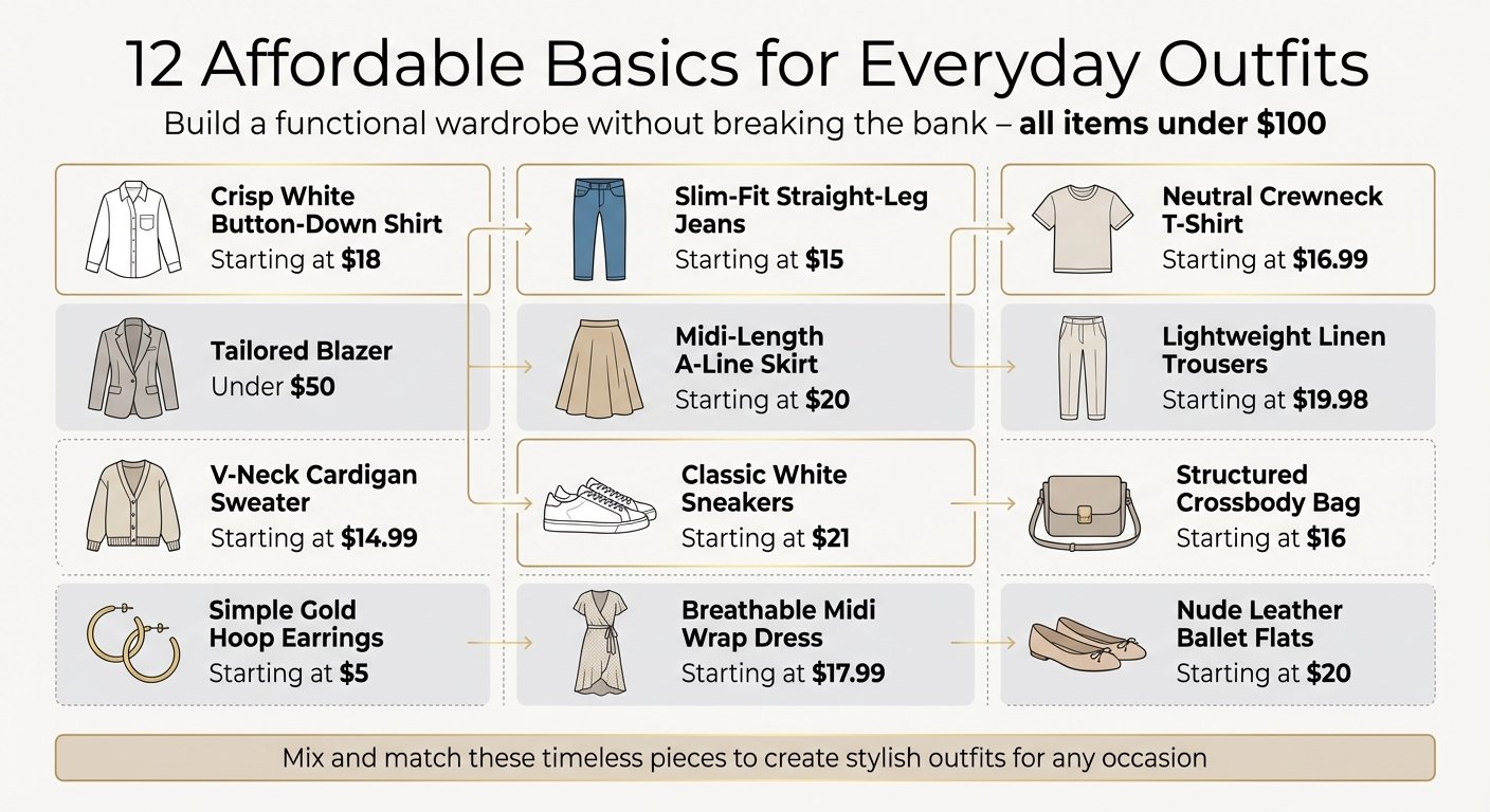12 Affordable Wardrobe Basics Under $100 for Women Over 40