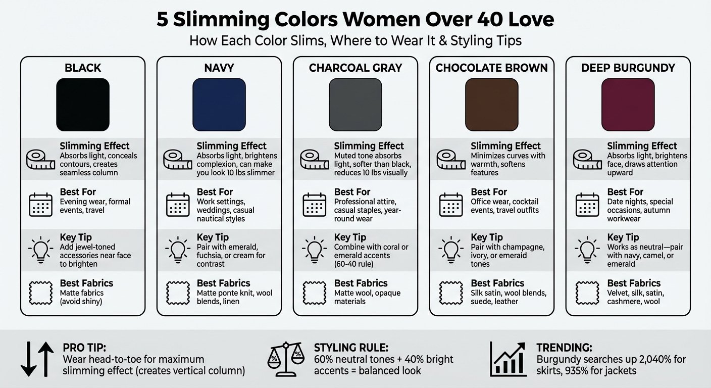 5 Slimming Colors for Women Over 40: Complete Comparison Guide