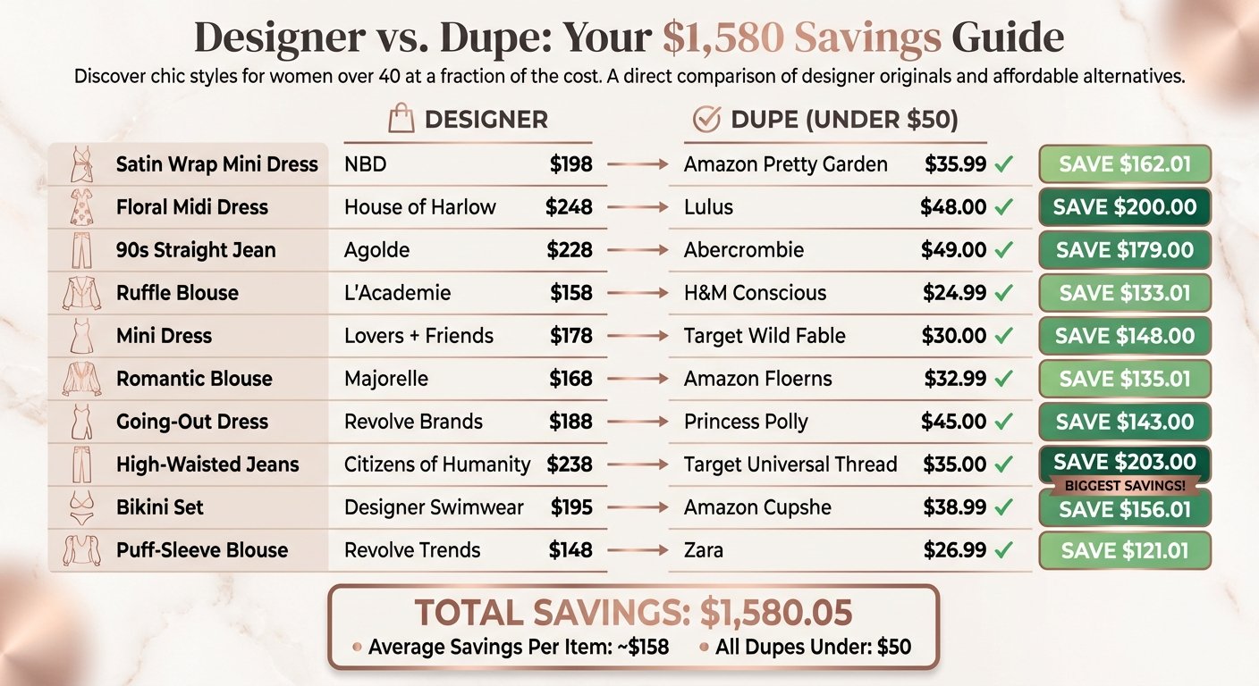 Designer vs Dupe Price Comparison: Save $1,580 on 10 Fashion Items