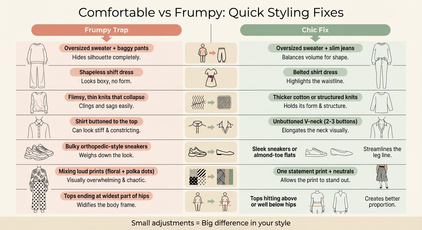 Comfortable vs Frumpy Styling: 7 Quick Fixes for Polished Outfits