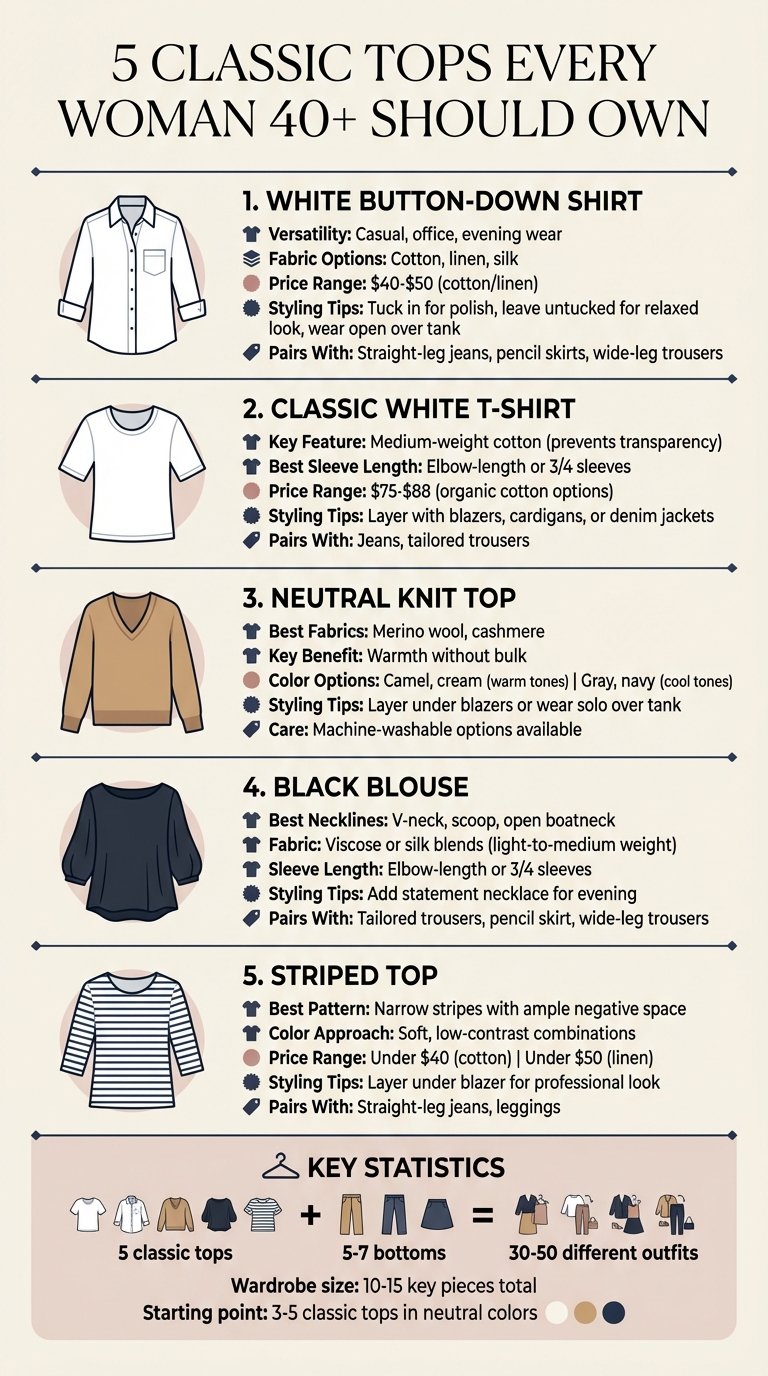 5 Classic Tops Every Woman Over 40 Should Own
