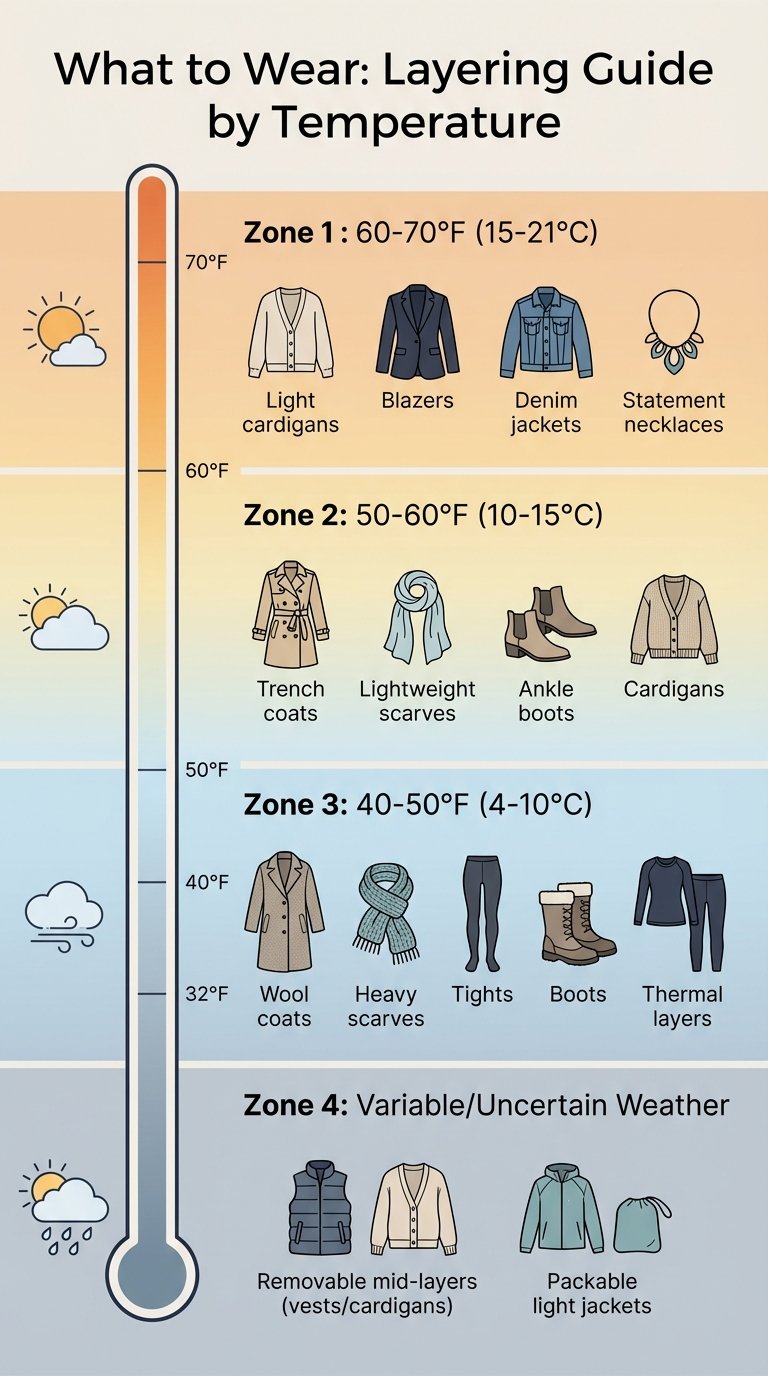 Layering Accessories Guide by Temperature Range