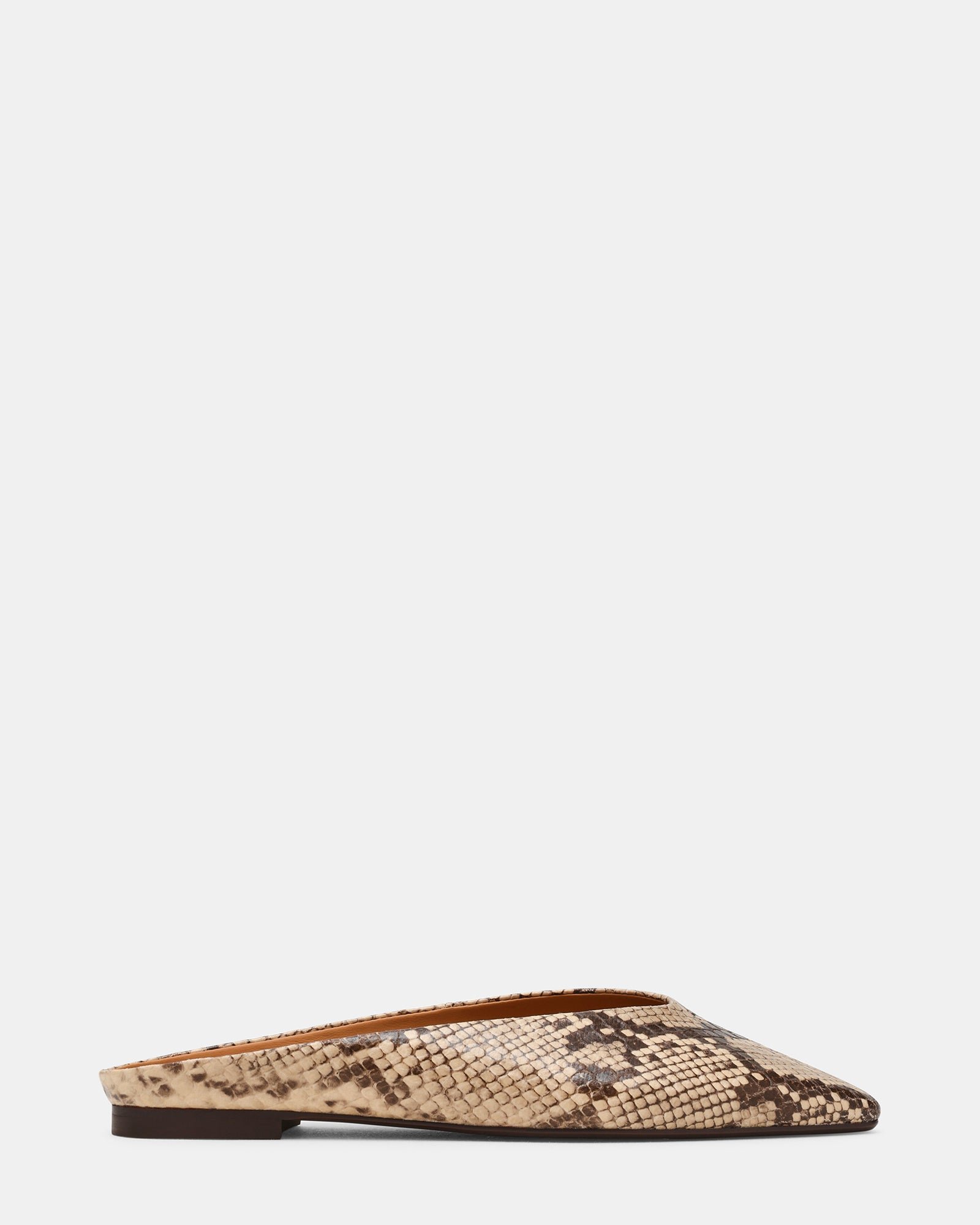 Steve Madden SHERMAN snake-print backless mule.